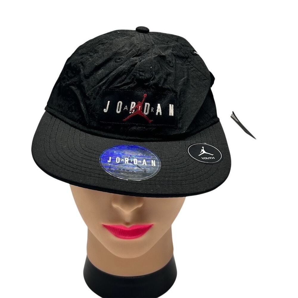 Jordan Jumpman Youth Hat Boys OSB Adjustable Strapback Black Flat Brim NWT
